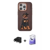 MARSİLYAN™- iPhone 15 Pro Kılıf Nova Form Koleksiyonu - Siyah Bilvis 5in1 5D Magic Hayalet Cam Ekran Koruyucu + Raze Metal Kamera Lens - SH