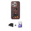 MARSİLYAN™- iPhone 15 Pro Kılıf Nova Form Koleksiyonu - Siyah Bilvis 5in1 5D Magic Hayalet Cam Ekran Koruyucu + Raze Metal Kamera Lens - TMGI
