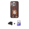 MARSİLYAN™- iPhone 15 Pro Kılıf Nova Form Koleksiyonu - Siyah Bilvis 5in1 5D Magic Hayalet Cam Ekran Koruyucu + Raze Metal Kamera Lens - TMGI