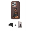 MARSİLYAN™- iPhone 15 Pro Kılıf Nova Form Koleksiyonu - Siyah Bilvis Hayalet Cam Ekran Koruyucu + Raze Metal Kamera Lens - SH