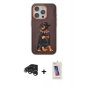 MARSİLYAN™- iPhone 15 Pro Kılıf Nova Form Koleksiyonu - Siyah Joko 5D Cam + Gümüş Raze Metal Kamera Lens