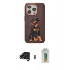 MARSİLYAN™- iPhone 15 Pro Kılıf Nova Form Koleksiyonu - Siyah Polymer Nano Ekran Koruyucu + Raze Metal Kamera Lens - TMGI