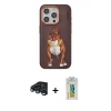 MARSİLYAN™- iPhone 15 Pro Kılıf Nova Form Koleksiyonu - Siyah Polymer Nano Ekran Koruyucu + Raze Metal Kamera Lens - LT