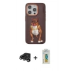 MARSİLYAN™- iPhone 15 Pro Kılıf Nova Form Koleksiyonu - Siyah Polymer Nano Ekran Koruyucu + Raze Metal Kamera Lens - TMGI