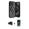 MARSİLYAN™- iPhone 15 Pro Kılıf Nova Işık Özel Seri - Şeffaf 360 Full Body Arka Koruyucu + Raze Metal Kamera Lens - TMGI