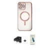 MARSİLYAN™- iPhone 15 Pro Kılıf Nova Işık Özel Seri - Şeffaf Pasifik Cam Ekran Koruyucu + Raze Metal Kamera Lens - GS