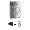 MARSİLYAN™- iPhone 15 Pro Kılıf Nova Işık Özel Seri - Şeffaf Pasifik Cam Ekran Koruyucu + Raze Metal Kamera Lens - SH