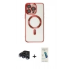 MARSİLYAN™- iPhone 15 Pro Kılıf Nova Işık Özel Seri - Şeffaf Pasifik Cam Ekran Koruyucu + Raze Metal Kamera Lens - LT