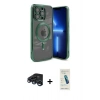 MARSİLYAN™- iPhone 15 Pro Kılıf Nova Işık Özel Seri - Şeffaf Pasifik Cam Ekran Koruyucu + Raze Metal Kamera Lens - LT