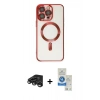 MARSİLYAN™- iPhone 15 Pro Kılıf Nova Işık Özel Seri - Şeffaf Royal Nano Ekran Koruyucu + Raze Metal Kamera Lens - TMGI