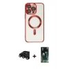 MARSİLYAN™- iPhone 15 Pro Kılıf Nova Işık Özel Seri - Siyah 360 Mat Full Body Arka Koruyucu + Raze Metal Kamera Lens - SH