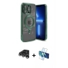 MARSİLYAN™- iPhone 15 Pro Kılıf Nova Işık Özel Seri - Siyah 3D Antistatik Seramik Nano Ekran Koruyucu + Raze Metal Kamera Lens - GS