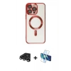 MARSİLYAN™- iPhone 15 Pro Kılıf Nova Işık Özel Seri - Siyah 3D Antistatik Seramik Nano Ekran Koruyucu + Raze Metal Kamera Lens - TMGI