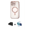 MARSİLYAN™- iPhone 15 Pro Kılıf Nova Işık Özel Seri - Siyah 3D Antistatik Seramik Nano Ekran Koruyucu + Raze Metal Kamera Lens - SH