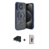 MARSİLYAN™- iPhone 15 Pro Kılıf Nova Işık Özel Seri - Siyah Bilvis 3D Cam Ekran Koruyucu + Raze Metal Kamera Lens - LT