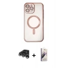 MARSİLYAN™- iPhone 15 Pro Kılıf Nova Işık Özel Seri - Siyah Bilvis 3D Mat Cam Ekran Koruyucu + Raze Metal Kamera Lens - GS