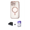 MARSİLYAN™- iPhone 15 Pro Kılıf Nova Işık Özel Seri - Siyah Bilvis 5in1 3D Magic Cam Ekran Koruyucu + Raze Metal Kamera Lens - LT
