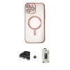 MARSİLYAN™- iPhone 15 Pro Kılıf Nova Işık Özel Seri - Siyah Bilvis Hayalet Cam Ekran Koruyucu + Raze Metal Kamera Lens - GS