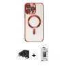 MARSİLYAN™- iPhone 15 Pro Kılıf Nova Işık Özel Seri - Siyah Bilvis Hayalet Cam Ekran Koruyucu + Raze Metal Kamera Lens - LT