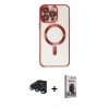 MARSİLYAN™- iPhone 15 Pro Kılıf Nova Işık Özel Seri - Siyah Bilvis Hayalet Cam Ekran Koruyucu + Raze Metal Kamera Lens - LT