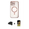 MARSİLYAN™- iPhone 15 Pro Kılıf Nova Işık Özel Seri - Siyah Buffer Cam Ekran Koruyucu + Raze Metal Kamera Lens - TMGI