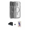 MARSİLYAN™- iPhone 15 Pro Kılıf Nova Işık Özel Seri - Siyah Joko 5D Cam + Raze Metal Kamera Lens - LT