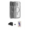 MARSİLYAN™- iPhone 15 Pro Kılıf Nova Işık Özel Seri - Siyah Joko 5D Cam + Siyah Raze Metal Kamera Lens