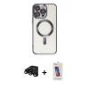 MARSİLYAN™- iPhone 15 Pro Kılıf Nova Işık Özel Seri - Siyah Joko 5D Cam + Siyah Raze Metal Kamera Lens