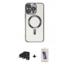 MARSİLYAN™- iPhone 15 Pro Kılıf Nova Işık Özel Seri - Siyah Joko 5D Cam + Raze Metal Kamera Lens - TMGI