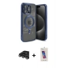 MARSİLYAN™- iPhone 15 Pro Kılıf Nova Işık Özel Seri - Siyah Joko 5D Cam + Raze Metal Kamera Lens - TMGI