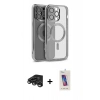 MARSİLYAN™- iPhone 15 Pro Kılıf Nova Işık Özel Seri - Siyah Joko 5D Cam + Raze Metal Kamera Lens - TMGI
