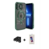 MARSİLYAN™- iPhone 15 Pro Kılıf Nova Işık Özel Seri - Siyah Joko 5D Cam + Raze Metal Kamera Lens - TMGI