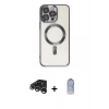 MARSİLYAN™- iPhone 15 Pro Kılıf Nova Işık Özel Seri - Siyah Joko Magic 5D Cam + Raze Metal Kamera Lens - GS
