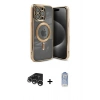 MARSİLYAN™- iPhone 15 Pro Kılıf Nova Işık Özel Seri - Siyah Joko Magic 5D Cam + Raze Metal Kamera Lens - GS