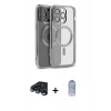 MARSİLYAN™- iPhone 15 Pro Kılıf Nova Işık Özel Seri - Siyah Joko Magic 5D Cam + Raze Metal Kamera Lens - LT