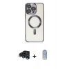 MARSİLYAN™- iPhone 15 Pro Kılıf Nova Işık Özel Seri - Siyah Joko Magic 5D Cam + Raze Metal Kamera Lens - LT