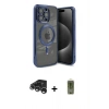 MARSİLYAN™- iPhone 15 Pro Kılıf Nova Işık Özel Seri - Siyah Joko Magic 5D Hayalet Cam + Raze Metal Kamera Lens - GS