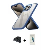 MARSİLYAN™- iPhone 15 Pro Kılıf Nova Işık Serisi - Şeffaf Pasifik Cam Ekran Koruyucu + Raze Metal Kamera Lens - LT