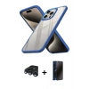 MARSİLYAN™- iPhone 15 Pro Kılıf Nova Işık Serisi - Siyah 3D Antistatik Hayalet Cam Ekran Koruyucu + Raze Metal Kamera Lens - LT
