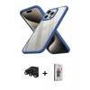 MARSİLYAN™- iPhone 15 Pro Kılıf Nova Işık Serisi - Siyah Bilvis 3D Cam Ekran Koruyucu + Raze Metal Kamera Lens - SH
