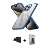 MARSİLYAN™- iPhone 15 Pro Kılıf Nova Işık Serisi - Siyah Bilvis Hayalet Cam Ekran Koruyucu + Raze Metal Kamera Lens - SH