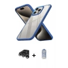 MARSİLYAN™- iPhone 15 Pro Kılıf Nova Işık Serisi - Siyah Joko Magic 5D Cam + Gümüş Raze Metal Kamera Lens