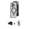 MARSİLYAN™- iPhone 15 Pro Kılıf Odak Form Özel Seri - Siyah Joko 5D Cam + Raze Metal Kamera Lens - TMGI