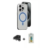 MARSİLYAN™- iPhone 15 Pro Kılıf Odak Form Özel Seri - Siyah Polymer Nano Ekran Koruyucu + Raze Metal Kamera Lens - GS