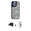 MARSİLYAN™- iPhone 15 Pro Kılıf Odak Klasik Serisi - Şeffaf Pasifik Cam Ekran Koruyucu + Raze Metal Kamera Lens - GS