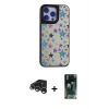 MARSİLYAN™- iPhone 15 Pro Kılıf Odak Klasik Serisi - Siyah 360 Mat Full Body Arka Koruyucu + Raze Metal Kamera Lens - GS