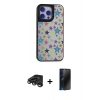 MARSİLYAN™- iPhone 15 Pro Kılıf Odak Klasik Serisi - Siyah 3D Antistatik Hayalet Cam Ekran Koruyucu + Raze Metal Kamera Lens - TMGI