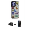 MARSİLYAN™- iPhone 15 Pro Kılıf Odak Klasik Serisi - Siyah 3D Antistatik Hayalet Cam Ekran Koruyucu + Raze Metal Kamera Lens - TMGI