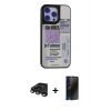 MARSİLYAN™- iPhone 15 Pro Kılıf Odak Klasik Serisi - Siyah 3D Antistatik Hayalet Cam Ekran Koruyucu + Raze Metal Kamera Lens - TMGI