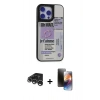 MARSİLYAN™- iPhone 15 Pro Kılıf Odak Klasik Serisi - Siyah 3D Antistatik Mat Seramik Nano Ekran Koruyucu + Raze Metal Kamera Lens - GS